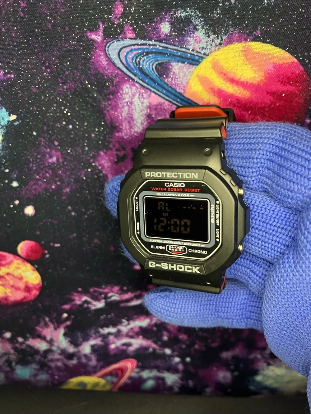 Custom G Shock Black and Red style color way